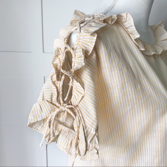 Ruffle and Laced Sleeve Cotton Top - Picture 3 of 7